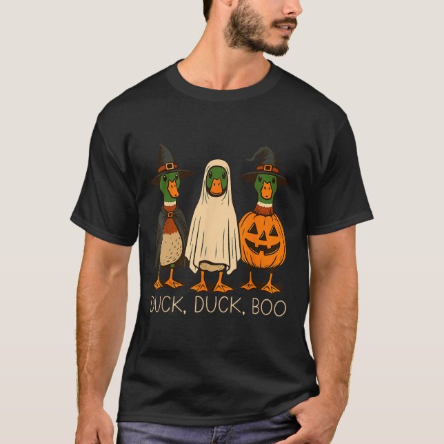 Funny Duck Boo Halloween Kostümduck T-Shirt (Vorderseite)