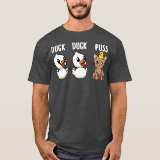 Funny Duck Cat Pun Meme Men Frauen Kinder Hübsche  T-Shirt