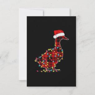 Funny Duck Christmas Light Red Kariert Matching Einladung
