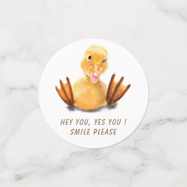 Funny Duck Confetti Smile - Benutzerdefinierter Te Konfetti (Klein Vorderseite)