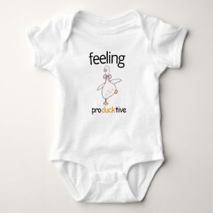 Funny Duck Custom Text Gefühl Producktive Blue Baby Strampler