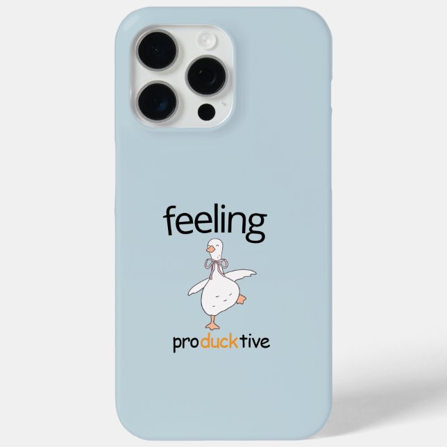 Funny Duck Custom Text Gefühl Producktive Blue Case-Mate iPhone Hülle (Rückseite)