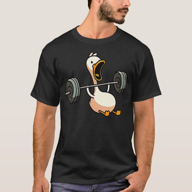 Funny Duck Deadlift Weight Lifting Bodybuilder Gym T-Shirt (Vorderseite)