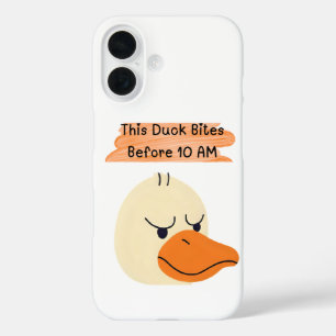 Funny Duck - "Diese Ente bites vor 10 Uhr" iPhone 16 Hülle