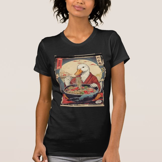 Funny Duck Eating Ramen Japanese for students  T-Shirt (Vorderseite)