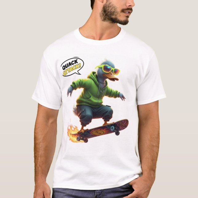 Funny Duck Grafisches T-Shirt für Skater & Trendy  (Vorderseite)