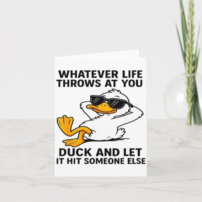 Funny Duck Graphic Men Women Funny Quote  Karte (Vorderseite)