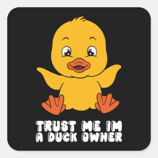 Funny Duck Graphic Quadratischer Aufkleber