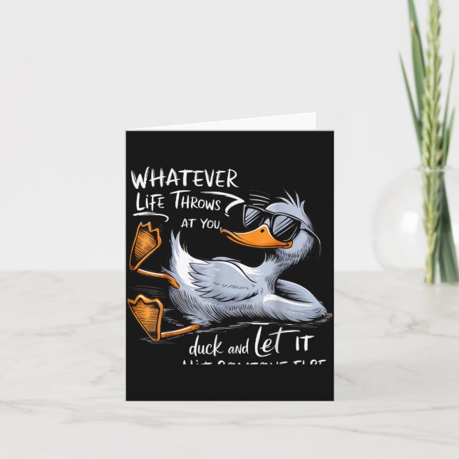 Funny Duck Graphic Tee Men Women Funny Quote  Karte (Vorderseite)