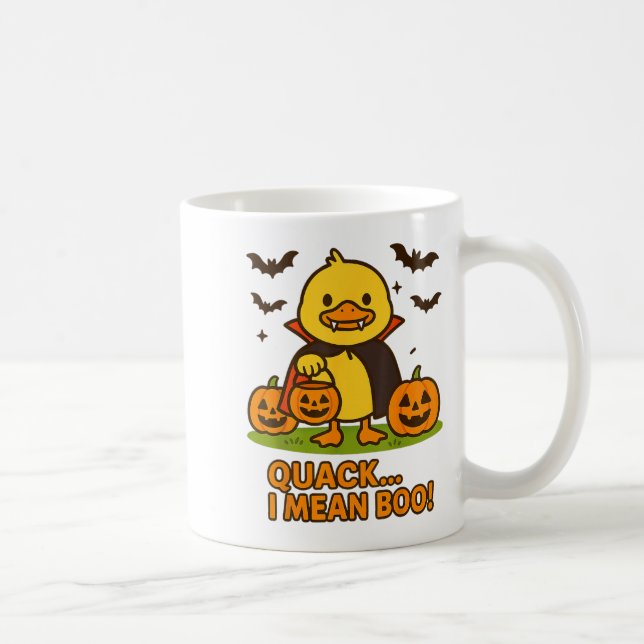 Funny Duck Halloween Kostüm - Quack I Gemein Boo Q Kaffeetasse (Rechts)