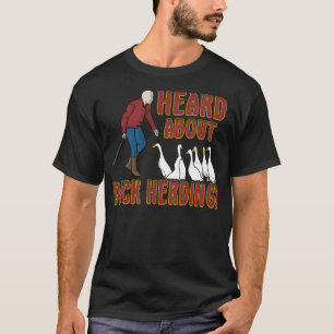 Funny Duck Herde Frage Aquarell Printhund w T-Shirt