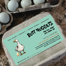 Funny Duck Hintern Nuggets Eierkarton Etikett