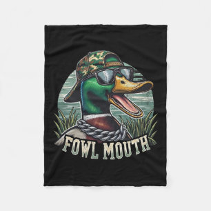 Funny Duck Hunter Shirt Fowl Mouth Duck Jagd Go Fleecedecke