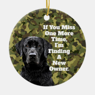 Funny Duck Jagd Black Lab Camouflage Weihnachten Keramik Ornament
