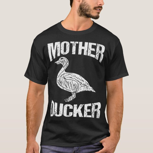 Funny Duck Jagd Mutter Ducker Design Boston ter T-Shirt (Vorderseite)