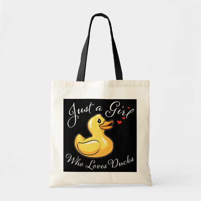 Funny Duck Just A Girl Wer Lieben Ducks Niedlich D Tragetasche (Vorne)