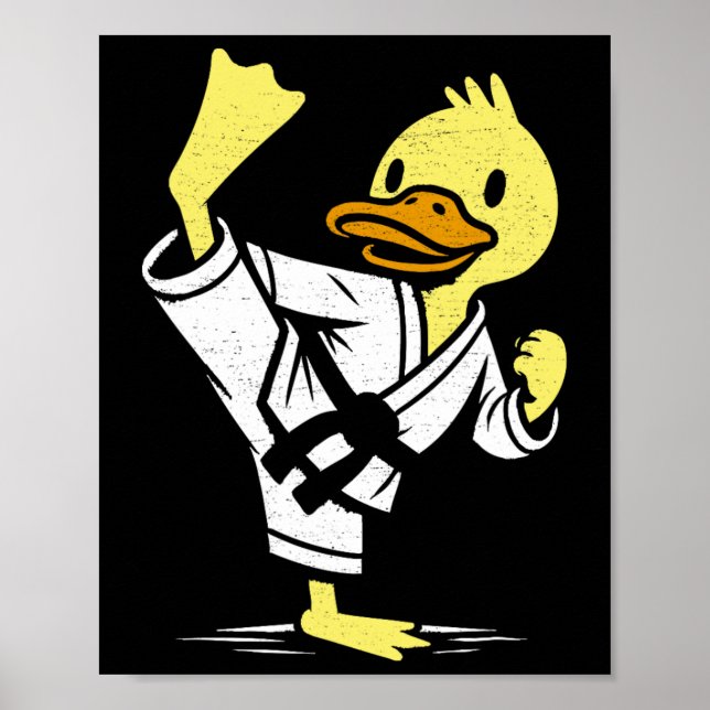 Funny Duck Karate Martial Arts Memes Co. Poster (Vorne)