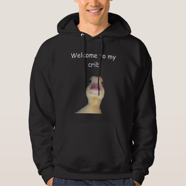 Funny Duck Meme – “Welcome to My Crib” Cute Animal Hoodie (Vorderseite)