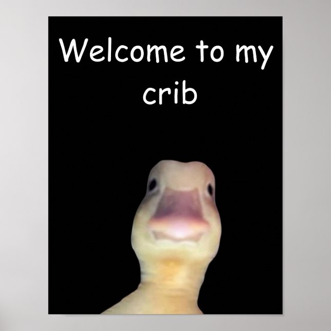 Funny Duck Meme: Willkommen bei My Crib Duck Poster (Vorne)