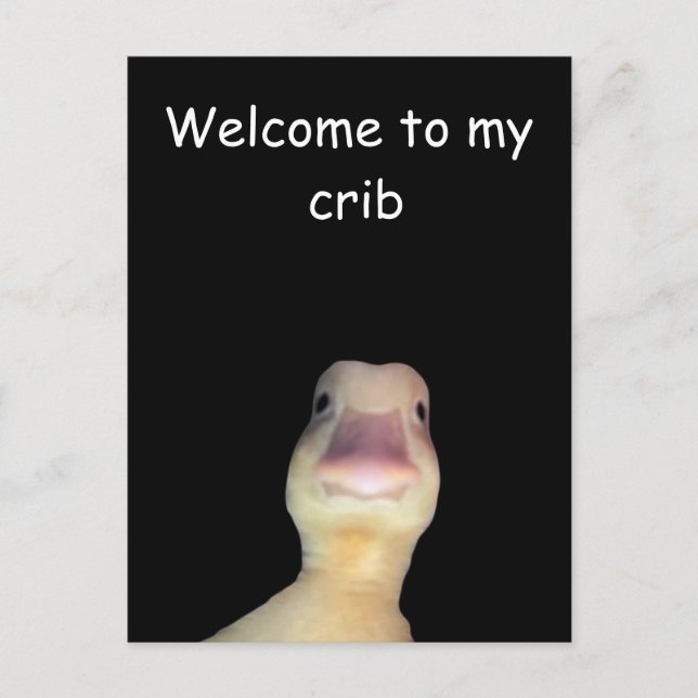 Funny Duck Meme: Willkommen bei My Crib Duck Postkarte (Vorderseite)