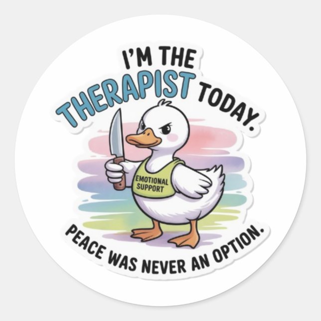Funny Duck Peace Was Never An Option Sticker - Emo (Vorderseite)