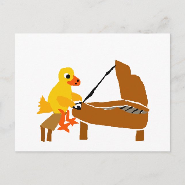Funny Duck Piano Piano Art Collection Postkarte (Vorderseite)