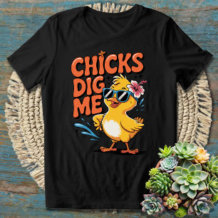 Funny Duck Puck Chicks Dig Me - Tierfreunde T-Shirt