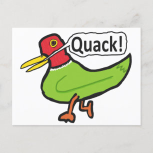 Funny Duck Quacking Postkarte