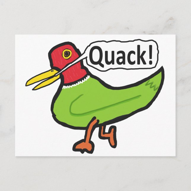 Funny Duck Quacking Postkarte (Vorderseite)