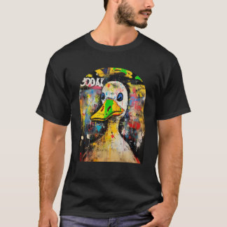 Funny Duck Retro 90s Street Art Graffiti Style Aes T-Shirt