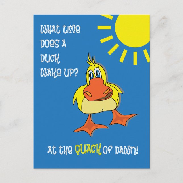 Funny Duck Riddle für Kinder Postkarte (Vorderseite)