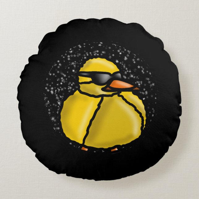 Funny duck rundes kissen (Vorderseite)