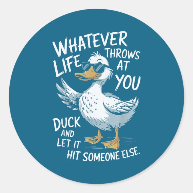 Funny Duck Shirt Funny Quote Graphic Tees For Men  Runder Aufkleber (Vorderseite)