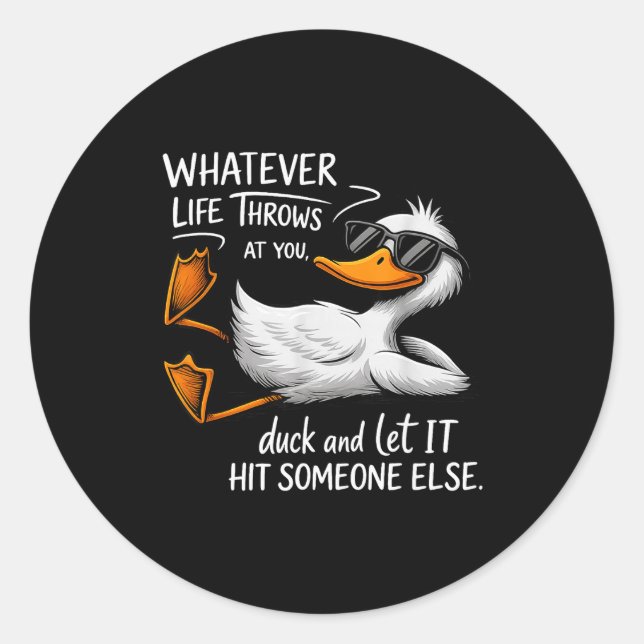 Funny Duck Shirt Funny Quote Graphic Tees For Men  Runder Aufkleber (Vorderseite)