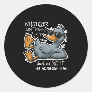 Funny Duck Shirt Funny Zitat Grafische T-Shirts fü Runder Aufkleber