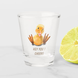 Funny Duck Shot Glass Cheers - Custom Text Schnapsglas