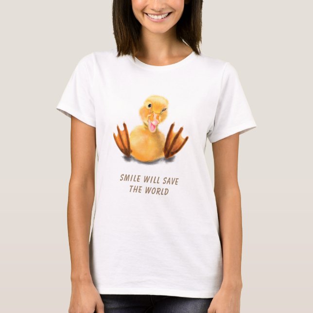 Funny Duck T - Shirt Smile - Benutzerdefinierter T (Vorderseite)