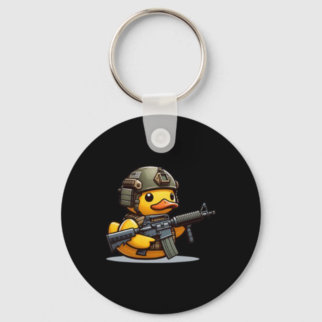 Funny Duck Tactical Rubber Duck Miliary Yellow Du Schlüsselanhänger (Vorderseite)