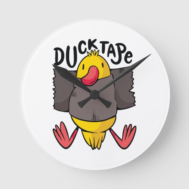 Funny Duck Tape Runde Wanduhr (Vorderseite)