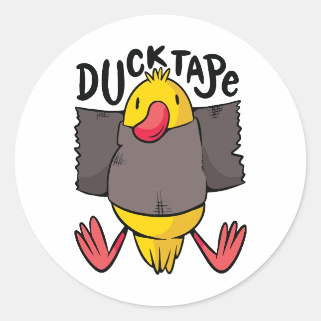 Funny Duck Tape Runder Aufkleber (Vorderseite)