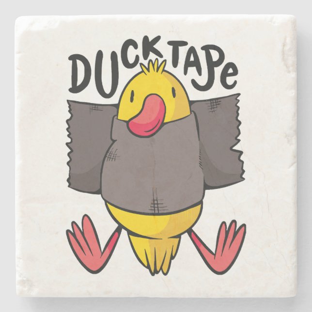 Funny Duck Tape Steinuntersetzer (Vorderseite)