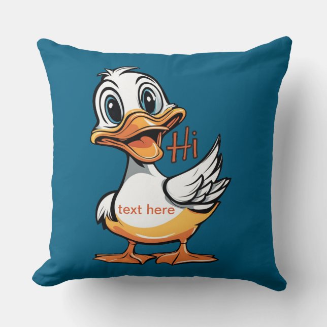 Funny duck Throw Kissen (Vorderseite)