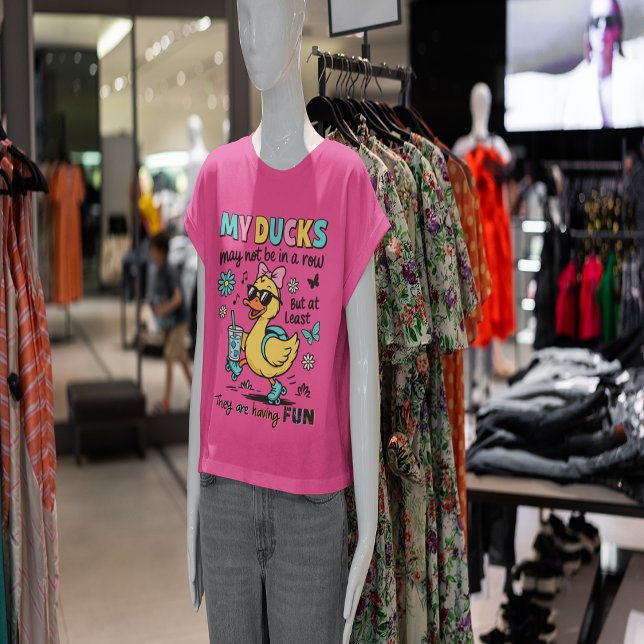 Funny Ducks Not In A Row  T-Shirt (Funny Ducks Not In A Row T-Shirt)