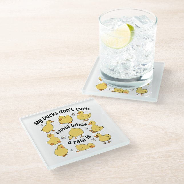 Funny Ducks Sarcastic Glasuntersetzer (Schrägansicht)