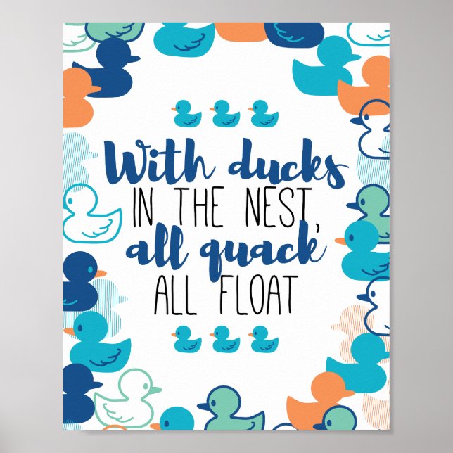Funny Ducks und Quack Float Puns Zitat Design Poster (Vorne)