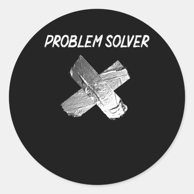 Funny Duct Tape Joke Lazy Sarcastic Husband Vater Runder Aufkleber (Vorderseite)