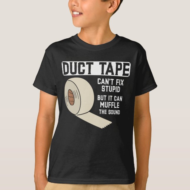 Funny Duct Tape Joke Men Husband Vater T-Shirt (Vorderseite)
