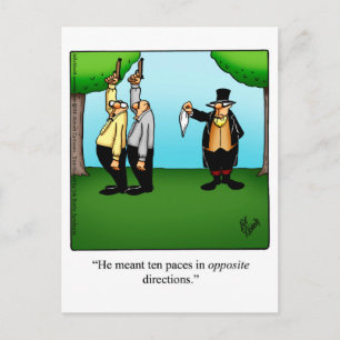 Funny "Dueling Spaß" Postkarte