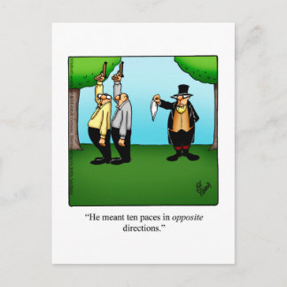 Funny "Dueling Spaß" Postkarte