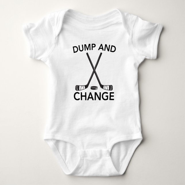 Funny Dump And Change Hockey Baby Strampler (Vorderseite)